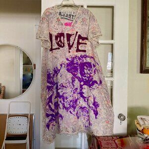 Magnolia Pearl Specialty dress OOAK OS handprinted cherubs european cotton